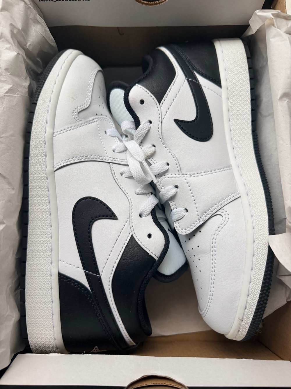 Jordan Kids Black and White Low-Top Sneakers